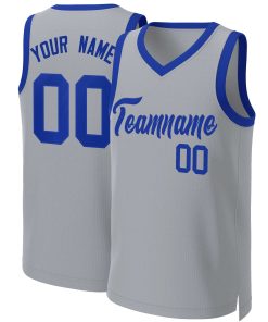 Custom Gray Royal Classic Tops Basketball Jersey