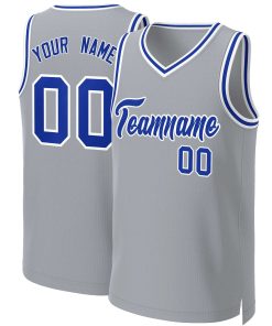 Custom Gray Royal-White Classic Tops Basketball Jersey