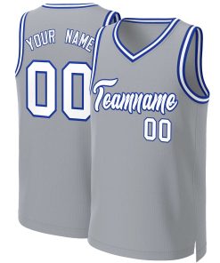 Custom Gray White-Royal Classic Tops Basketball Jersey