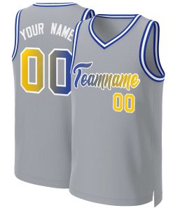 Custom Gray Royal-White Classic Gradient Fashion Tops Basketball Jersey