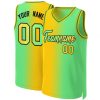 Custom Yellow Neon Green-Black Gradient Fashion Tops Basketball Jersey