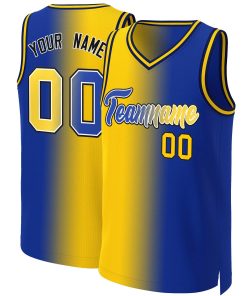 Custom Royal Royal-White Gradient Fashion Tops Basketball Jersey