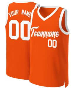 Custom Orange White Classic Tops Basketball Jersey