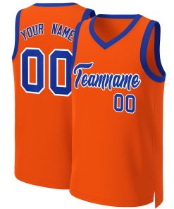 Custom Orange Royal-White Classic Tops Basketball Jersey