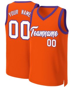 Custom Orange White-Purple Classic Tops Basketball Jersey