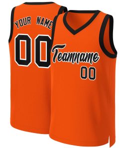 Custom Orange Black-White Classic Tops Basketball Jersey