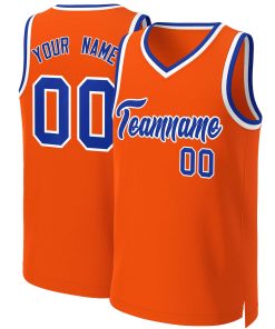 Custom Orange Royal-White Classic Tops Basketball Jersey