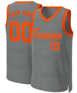 Custom Dark Gray Orange Classic Tops Basketball Jersey