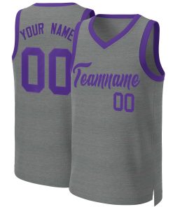 Custom Dark Gray Purple Classic Tops Basketball Jersey