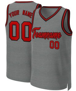 Custom Dark Gray Red-Black Classic Tops Basketball Jersey