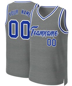 Custom Dark Gray Royal-White Classic Tops Basketball Jersey