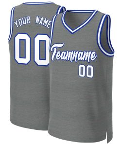 Custom Dark Gray White-Royal Classic Tops Basketball Jersey
