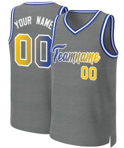 Custom Dark Gray Royal-White Classic Gradient Fashion Tops Basketball Jersey