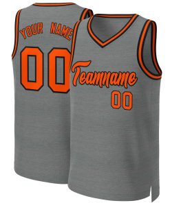 Custom Dark Gray Orange-Black Classic Tops Basketball Jersey