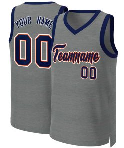 Custom Dark Gray Navy-Orange Classic Tops Basketball Jersey