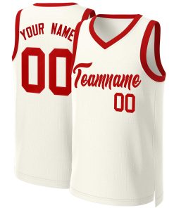 Custom Khaki Red Classic Tops Basketball Jersey