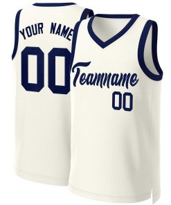 Custom Khaki Navy Classic Tops Basketball Jersey
