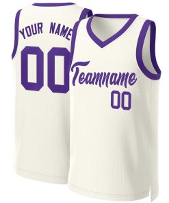Custom Khaki Purple Classic Tops Basketball Jersey