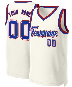 Custom Khaki Royal-White Classic Tops Basketball Jersey
