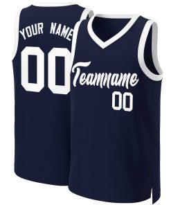 Custom Navy White Classic Tops Basketball Jersey