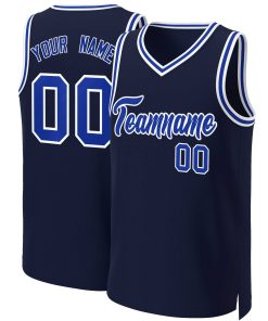 Custom Navy Royal-White Classic Tops Basketball Jersey