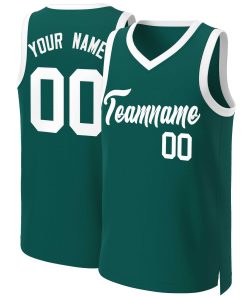 Custom Aqua White Classic Tops Basketball Jersey