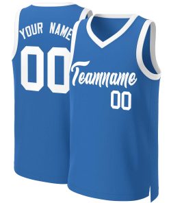 Custom Blue White Classic Tops Basketball Jersey