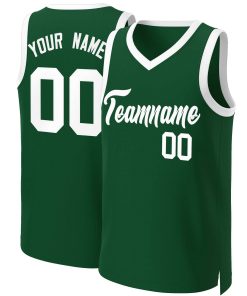 Custom Green White Classic Tops Basketball Jersey