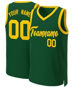 Custom Green Gold Classic Tops Basketball Jersey