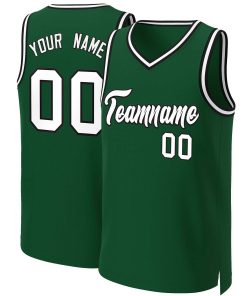 Custom Green White-Black Classic Tops Basketball Jersey