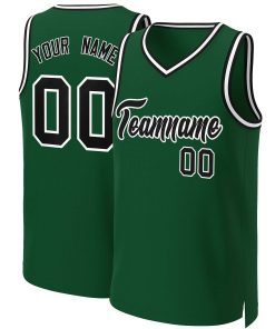 Custom Green Black-White Classic Tops Basketball Jersey