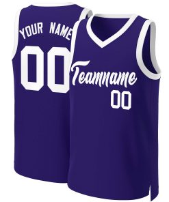 Custom Purple White Classic Tops Basketball Jersey