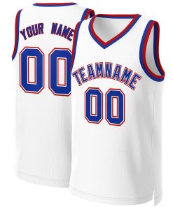 Custom White Royal-White Classic Tops Basketball Jersey