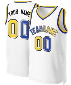 Custom White Royal-White Classic Gradient Fashion Tops Basketball Jersey