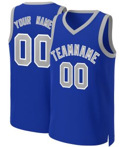 Custom Royal Gray-White Classic Tops Basketball Jersey