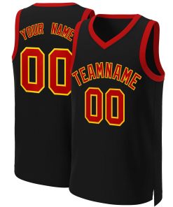 Custom Black Red-Yellow Classic Tops Basketball Jersey