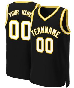 Custom Black White-Yellow Classic Tops Basketball Jersey