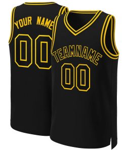Custom Black Black-Yellow Classic Tops Basketball Jersey