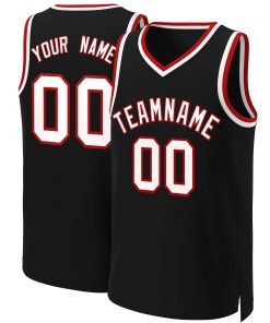 Custom Black White-Red Classic Tops Basketball Jersey