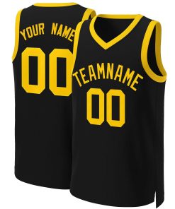 Custom Black Yellow Classic Tops Basketball Jersey