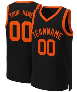 Custom Black Orange Classic Tops Basketball Jersey