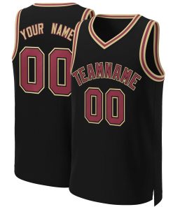 Custom Black Maroon-Black Classic Tops Basketball Jersey