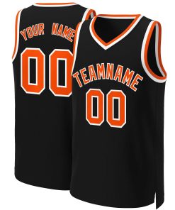 Custom Black Orange-White Classic Tops Basketball Jersey