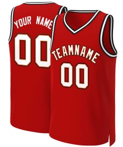 Custom Red White-Orange Classic Tops Basketball Jersey