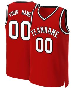 Custom Red White-Black Classic Tops Basketball Jersey