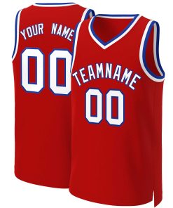 Custom Red White-Royal Classic Tops Basketball Jersey