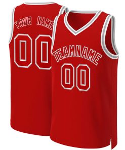 Custom Red Red-White Classic Tops Basketball Jersey