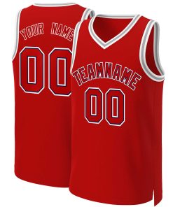 Custom Red Red-Navy Classic Tops Basketball Jersey