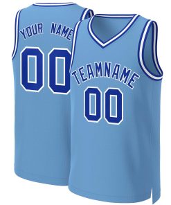 Custom Light Blue Royal-White Classic Tops Basketball Jersey