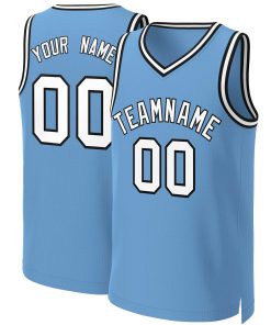 Custom Light Blue White-Black Classic Tops Basketball Jersey
